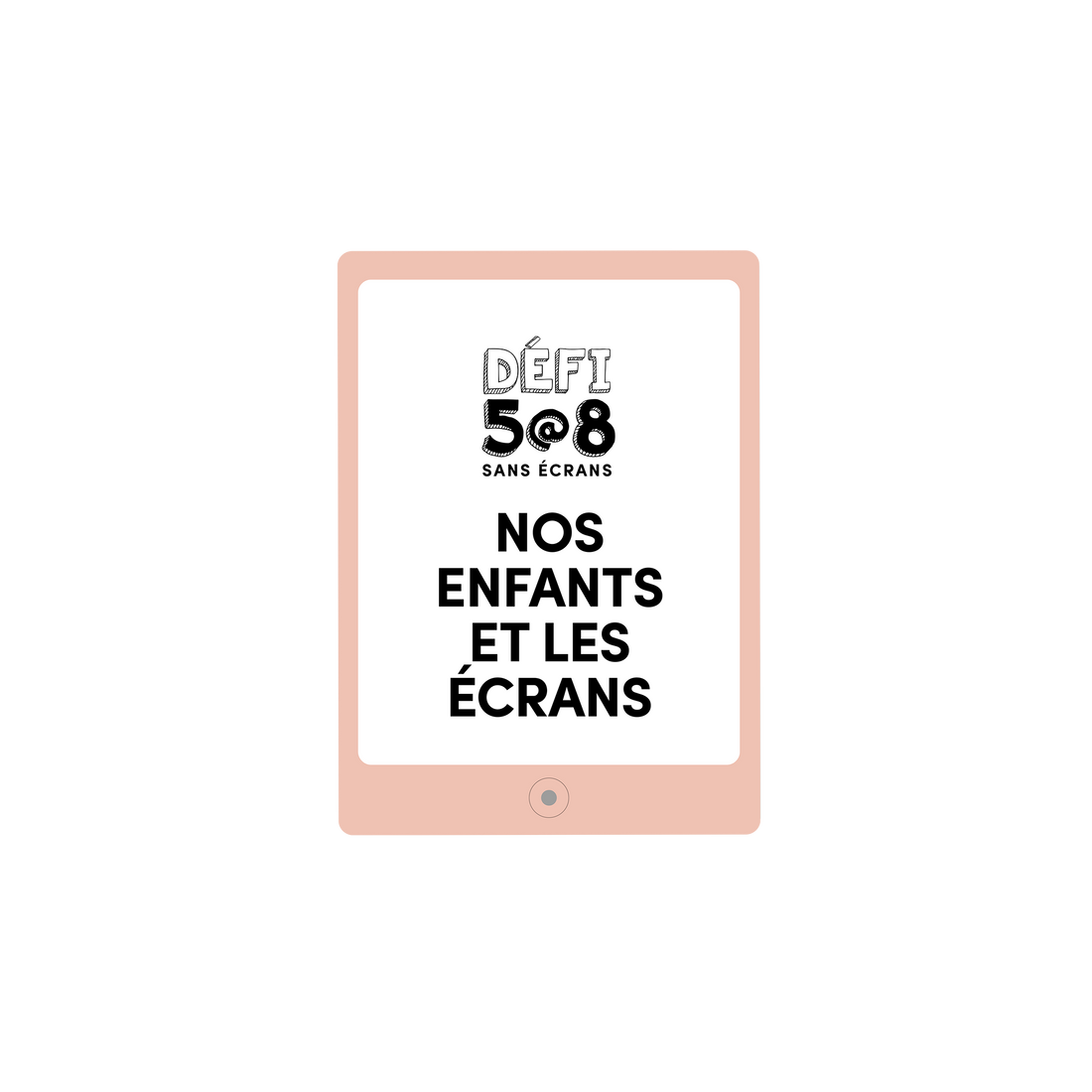 Version française du logo de la petite combine à imprimer Nos enfants et les écrans par Les Belles Combines