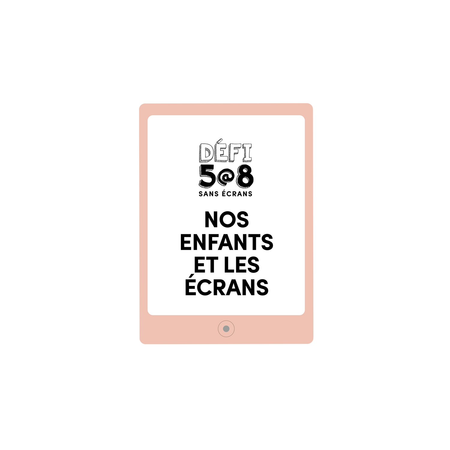 Version française du logo de la petite combine à imprimer Nos enfants et les écrans par Les Belles Combines