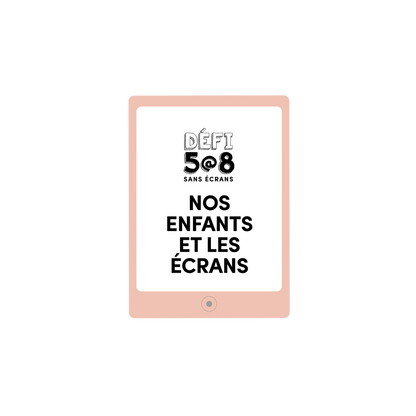 Version française du logo de la petite combine à imprimer Nos enfants et les écrans par Les Belles Combines