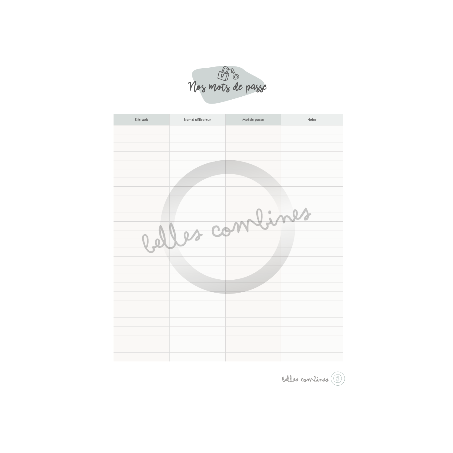 Registre des mots de passe