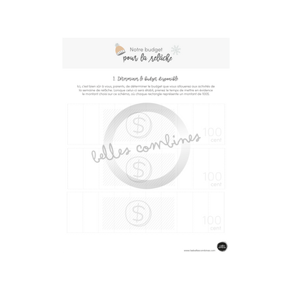 Notre budget pour la relâche