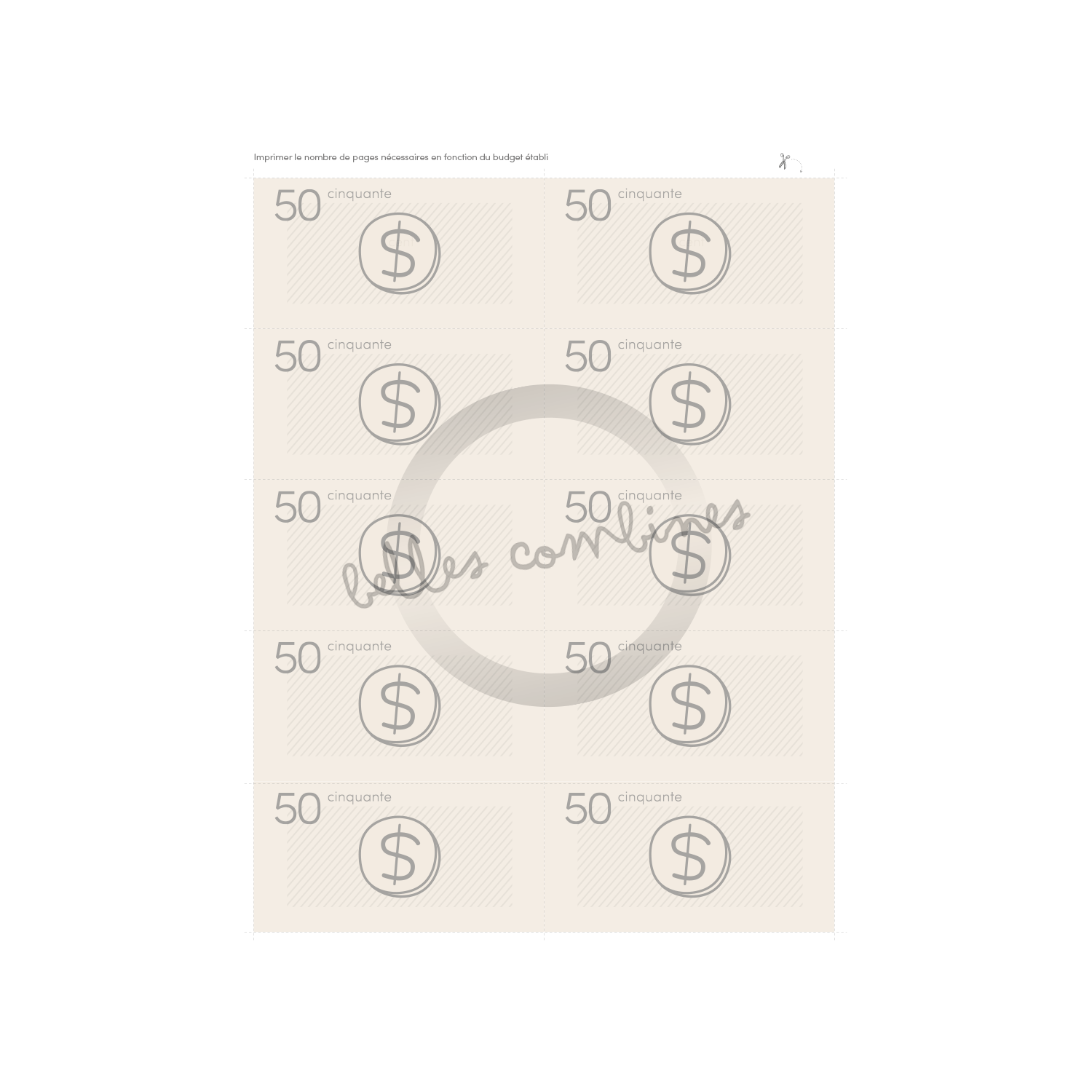 Notre budget pour la relâche