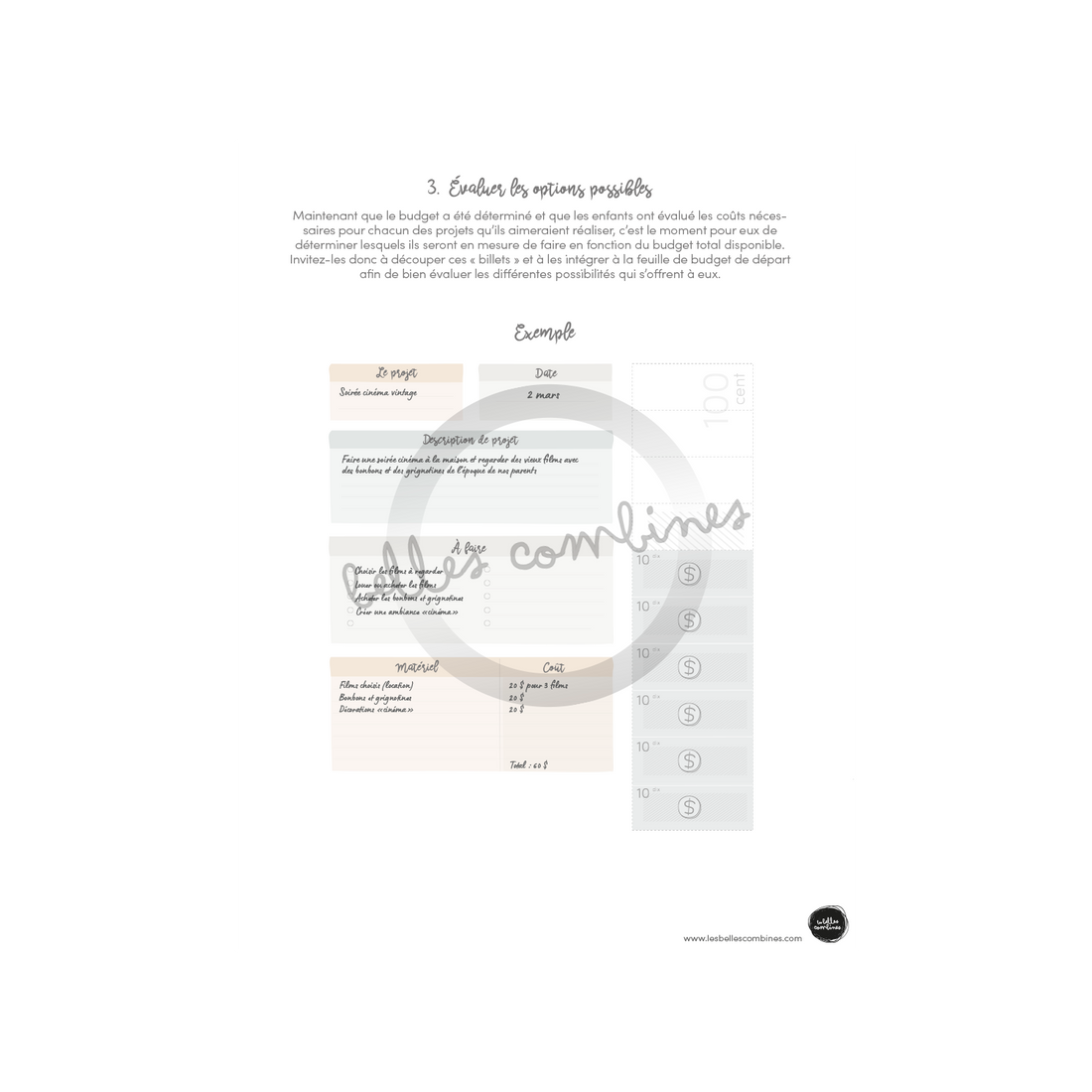 Notre budget pour la relâche