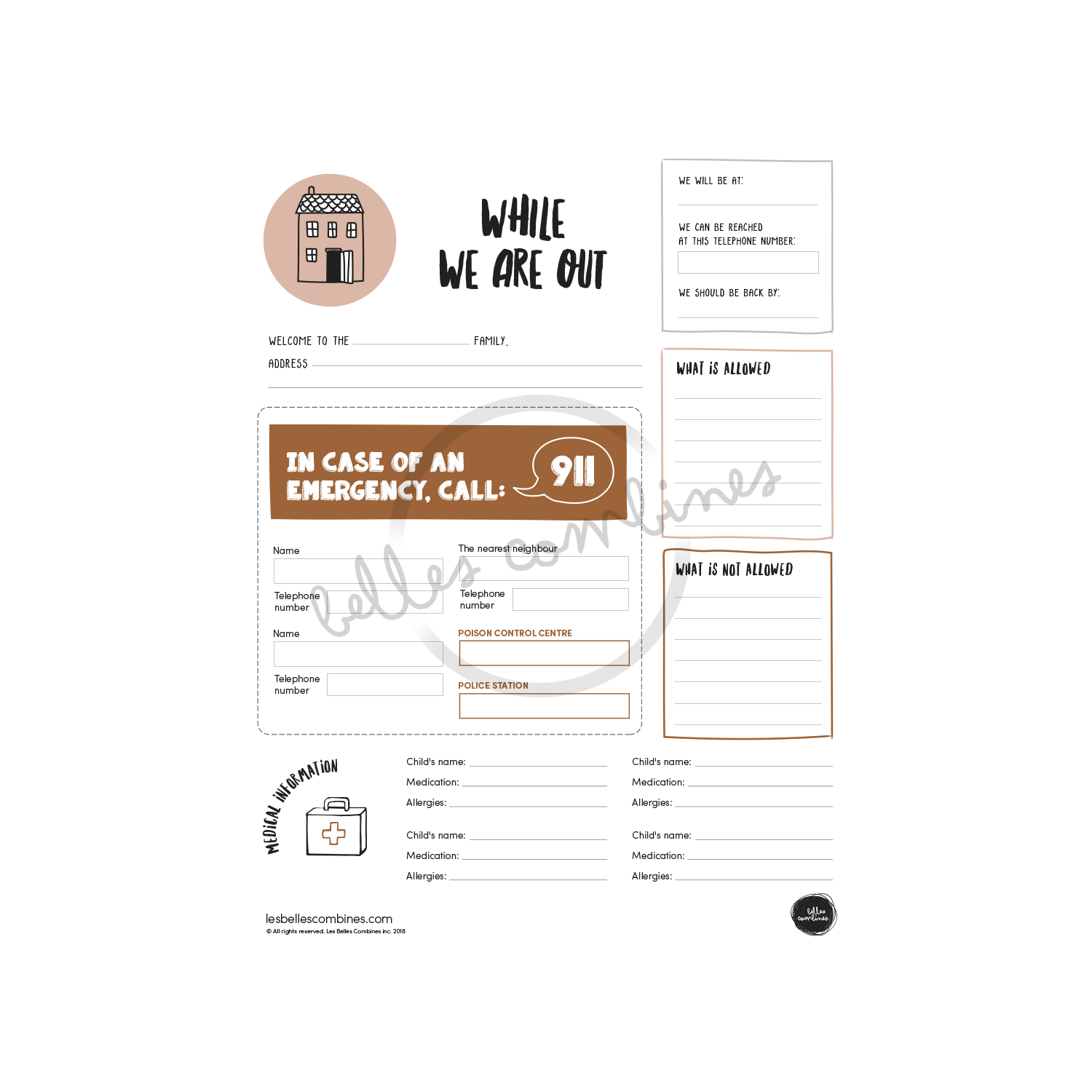 English version of the document to print While we are out made by Les Belles Combines