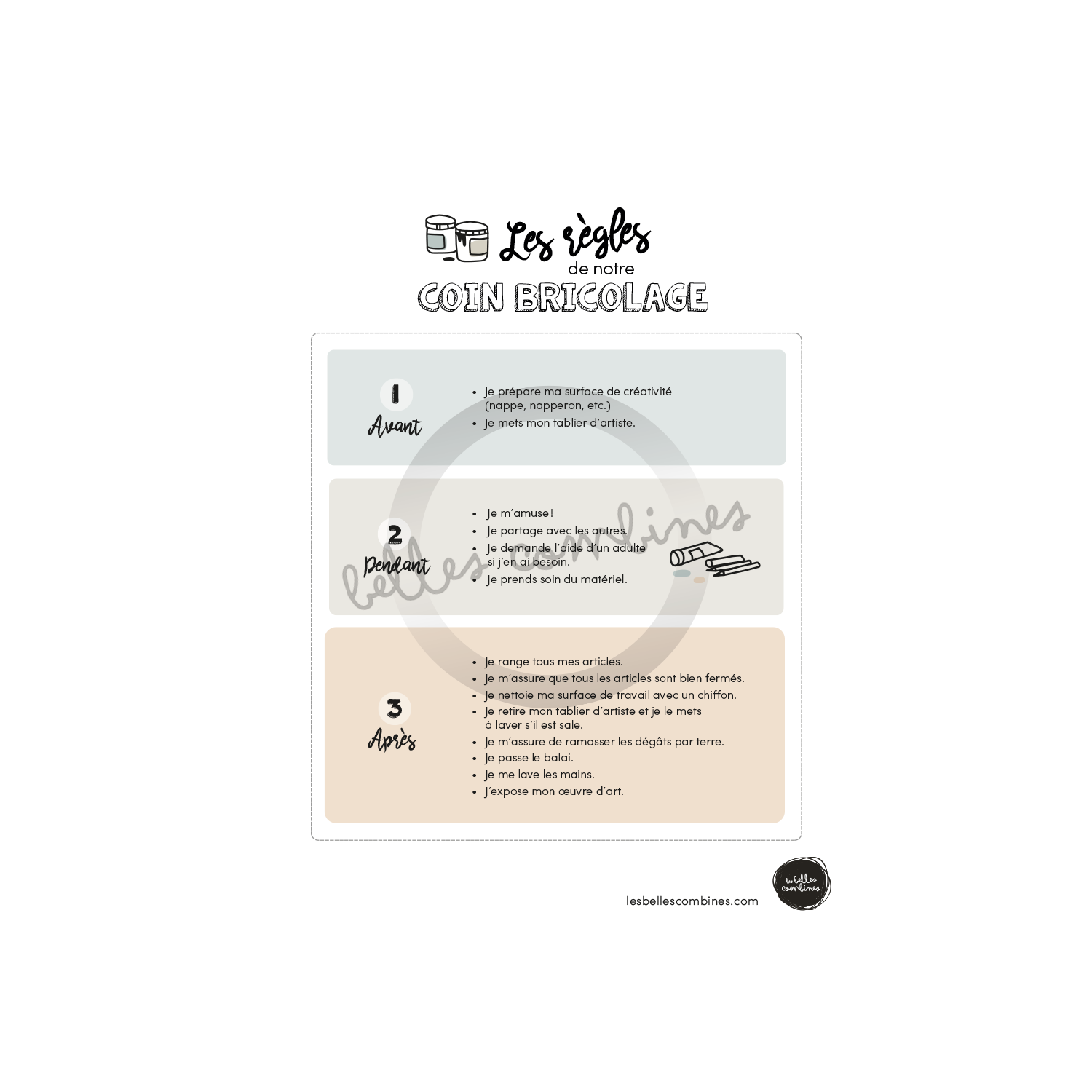 The rules of our DIY corner