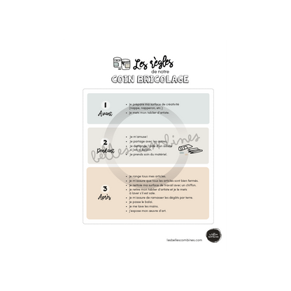 The rules of our DIY corner