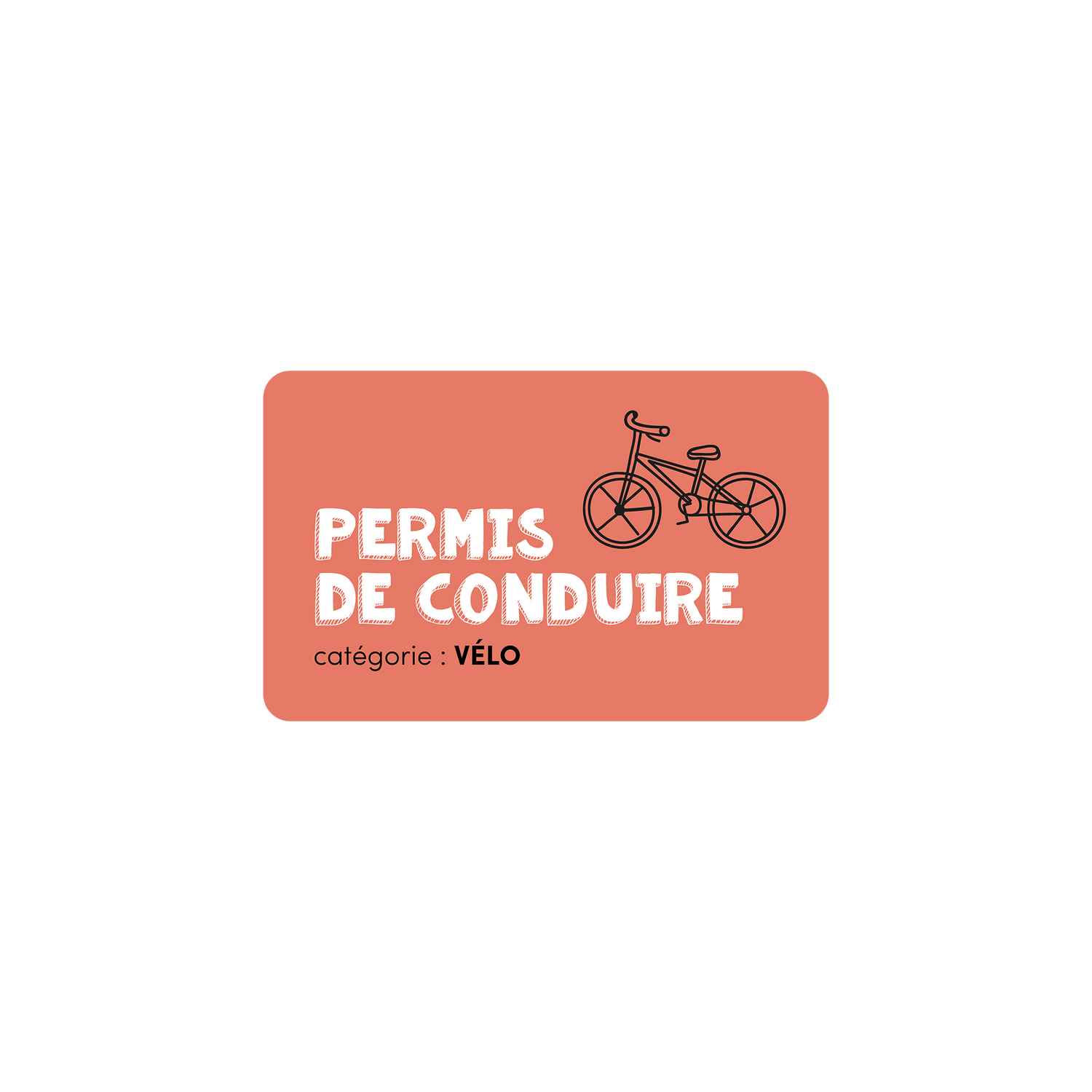 Version française du logo de la petite combine à imprimer Permis de conduire un vélo Les Belles Combines