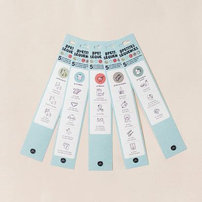 Version française des petites séquences autocollantes de la routine du matin Les Belles Combines