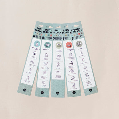 Version française des petites séquences autocollantes de la routine du soir Les Belles Combines