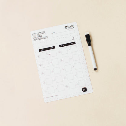 English version of the magnetic little board of chores in ten steps with dry eraser pen Les Belles Combines