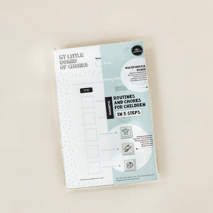 English version of an unopened magnetic little board of chores in five steps Les Belles Combines