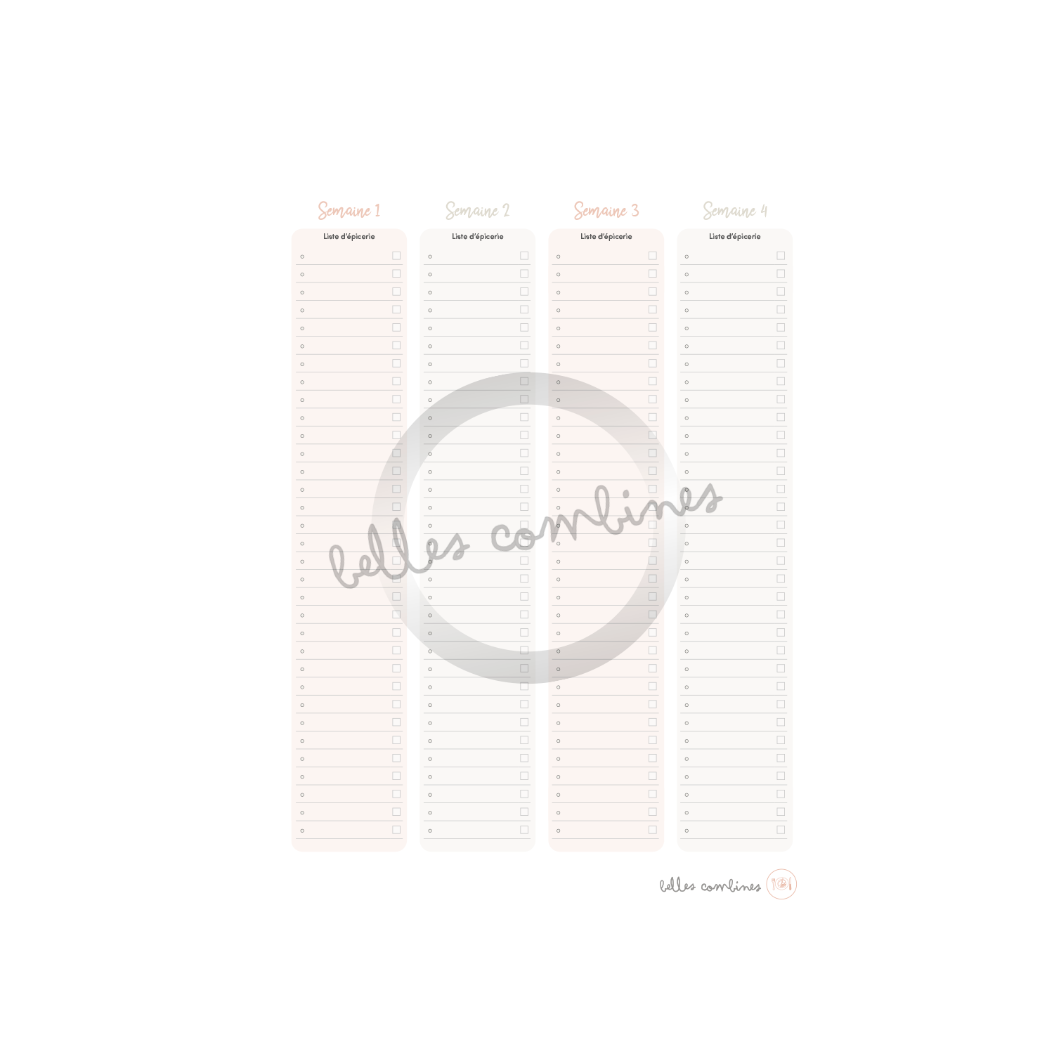 Monthly meal planning