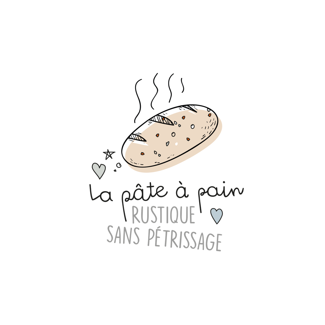 Version française du logo de la recette de pâte à pain rustique à imprimer Les Belles Combines