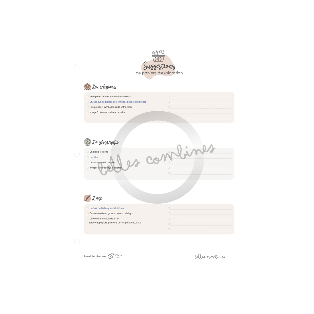 Suggestions de paniers d&