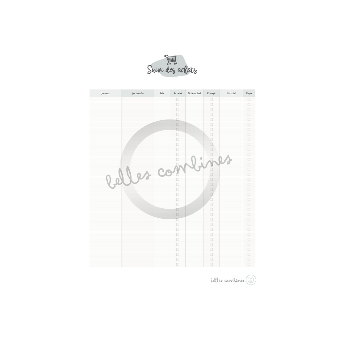 Suivi de nos achats