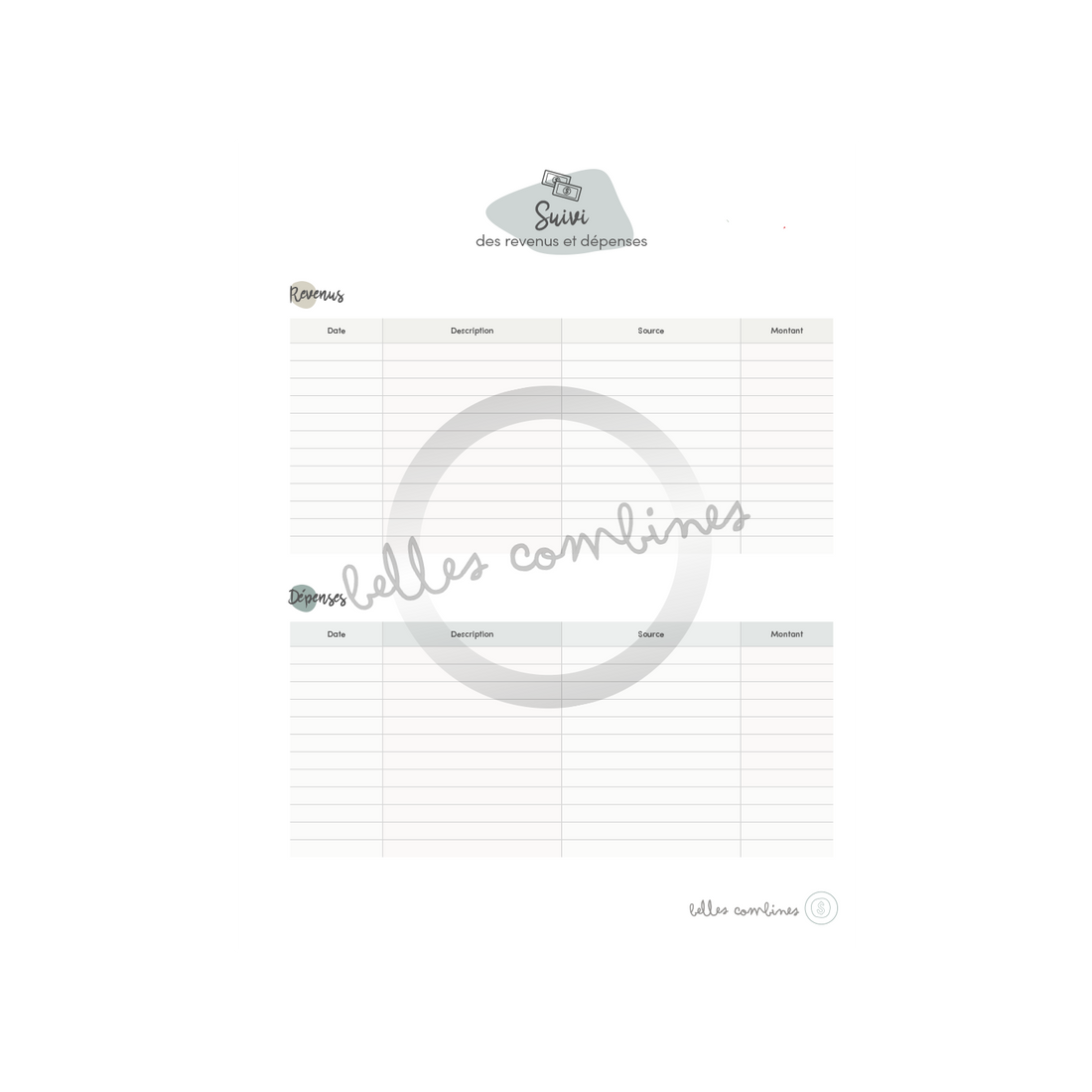 Suivi de nos revenus et dépenses