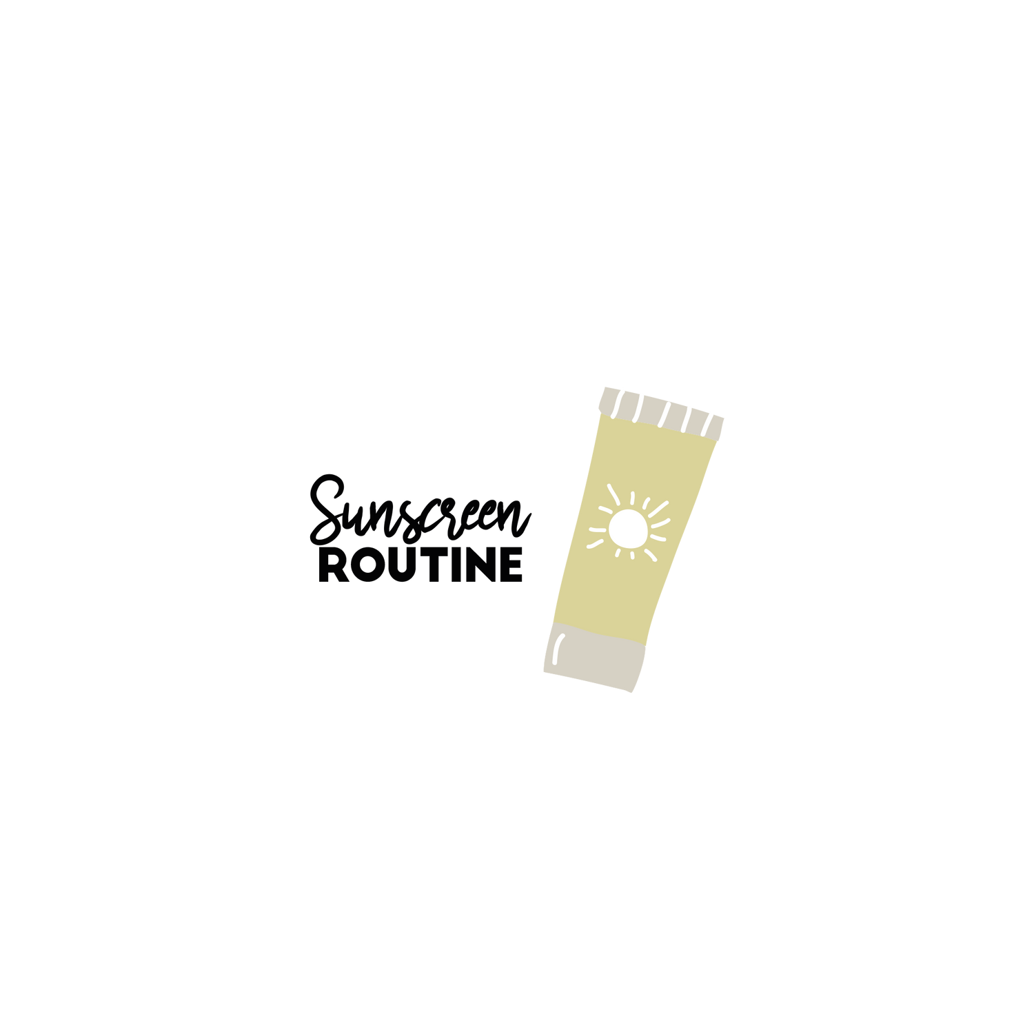 English version of the logo of the sunscreen routine to print made by Les Belles Combines