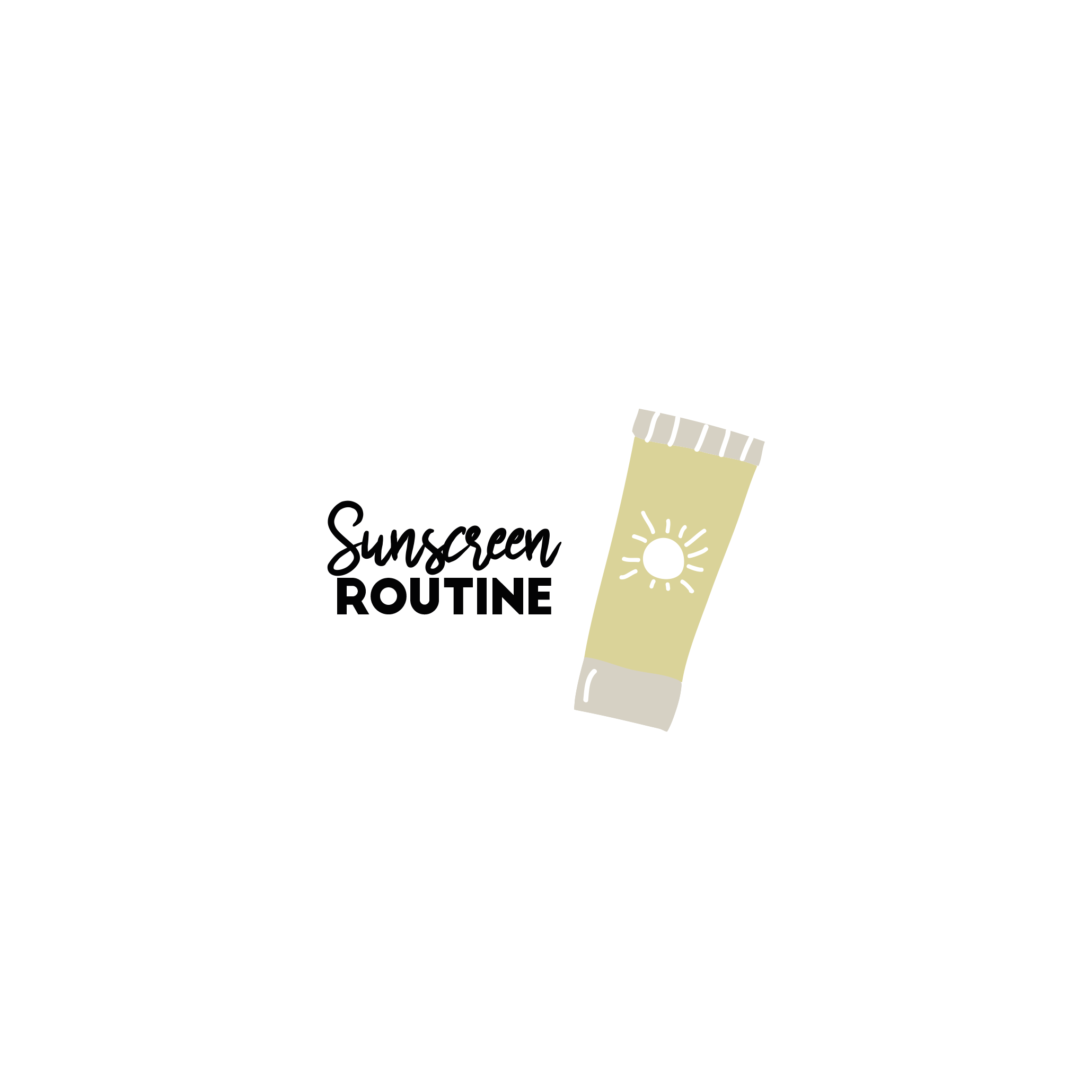 English version of the logo of the sunscreen routine to print made by Les Belles Combines