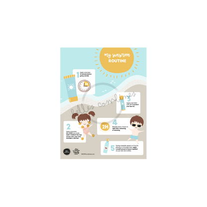 English version of the My sunscreen routine document to print made by Les Belles Combines