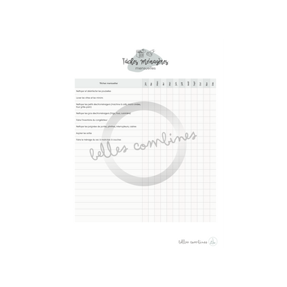 Liste à cocher des tâches mensuelles