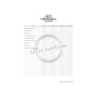 Liste à cocher des tâches quotidiennes