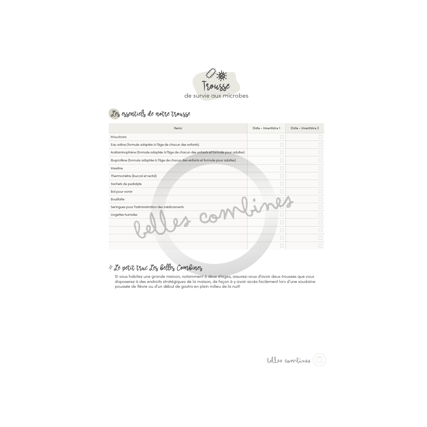 Notre trousse de survie aux microbes